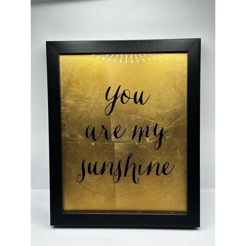 You Are My Sunshine Crystal Art Gallery Gold Leaf Black Framed Wall Art Sign
